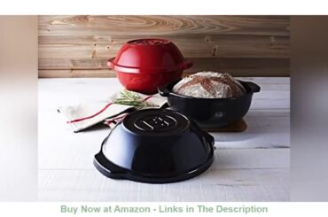 ⚡️ Emile Henry Made In France Bread Pot/ Potato Pot 9.5"" Charcoal High Quality