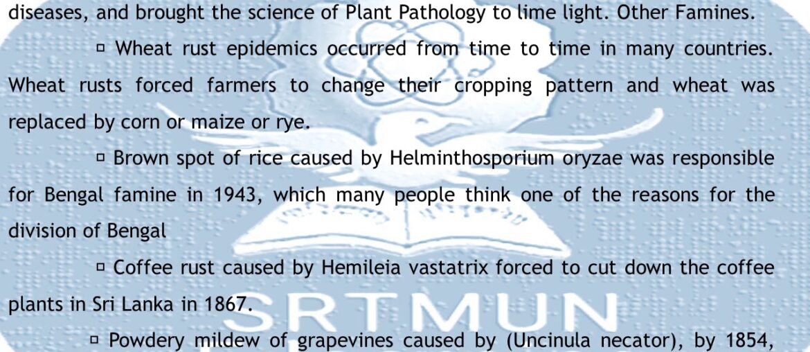B. Sc., Botany, III year, Plant Pathology,  By Dr. Shubhangi Chavan