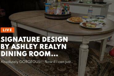 Signature Design by Ashley Realyn Dining Room Extension Table, Chipped White