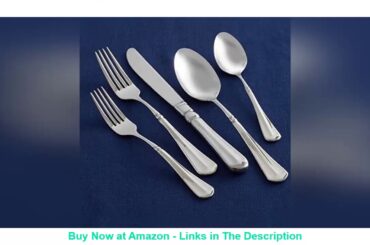 ☘️ Mikasa French Countryside 65-Piece 18/10 Stainless Steel Flatware Set with Serving Utensil Set S