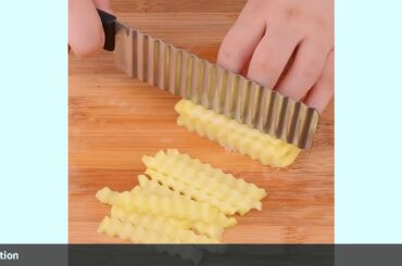 Potato French Fry Cutter Wave Crinkle Cutter Stainless Steel Serrated