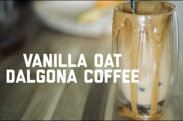 Delicious Vanilla Dalgona Coffee With Oat Milk |  Vegan and Decaf Recipe