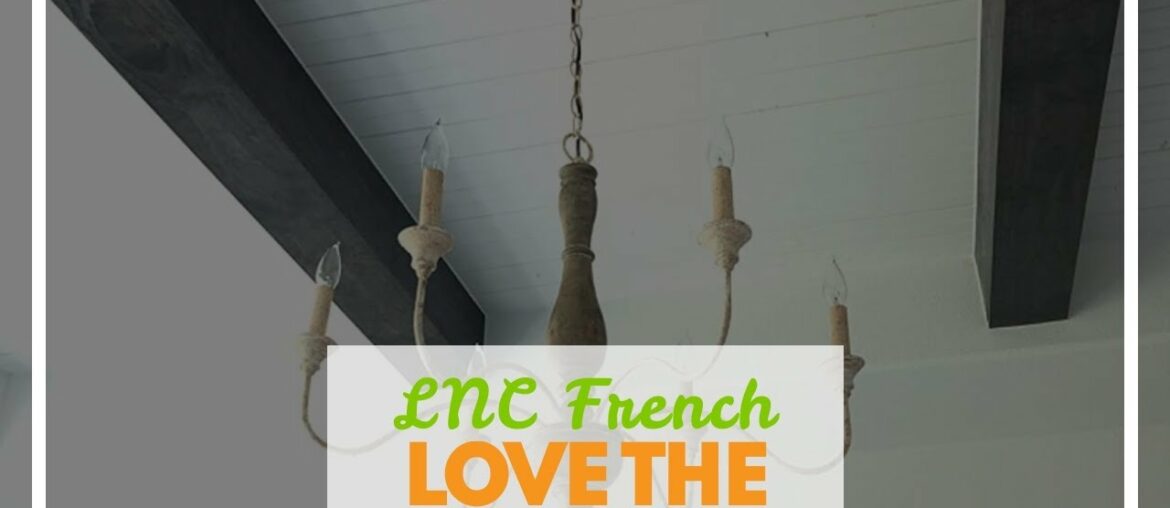 LNC French Country Chandeliers Wood 6 Lights Rust Arms for Dining, Bedroom, Living Room and Bat...