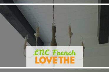 LNC French Country Chandeliers Wood 6 Lights Rust Arms for Dining, Bedroom, Living Room and Bat...