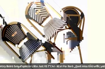 ☑French Dining Chair Rattan Chair Back Stool Balcony Outdoor Bamboo Cha