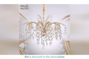 New art leaves crystal chandelier lighting American country living room dining room hanging lamp Mo