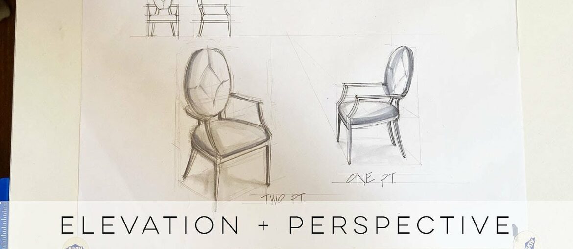 How to draw furniture; draw a dining chair from different perspective angles