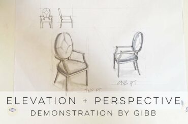 How to draw furniture; draw a dining chair from different perspective angles