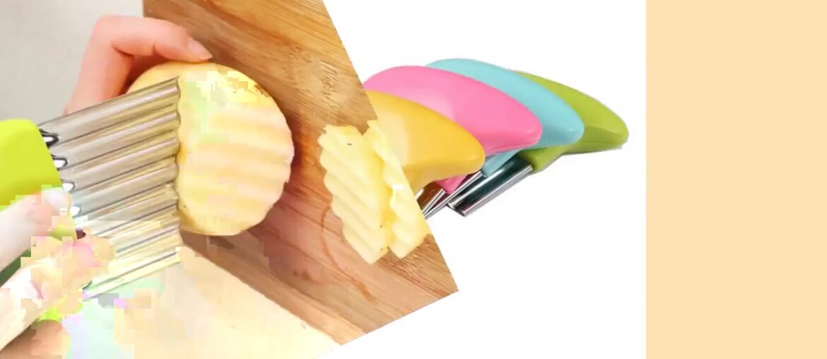 Wave Onion Potato Slices Wrinkled French Fries Salad Corrugated Cuttin Wave Onion Potato Slices Wrinkled French Fries Salad Corrugated Cuttin