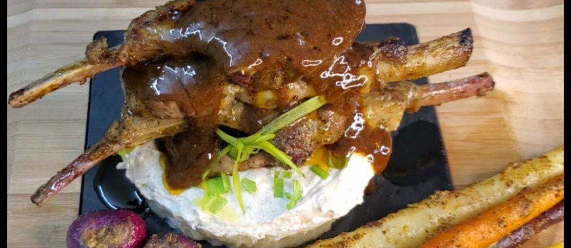 LAMB CHOPS & ROASTED VEGGIES with GOAT CHEESE & RED WINE JUS | SPICY LAMB CHOPS | PAN-SEARED LAMB LAMB CHOPS & ROASTED VEGGIES with GOAT CHEESE & RED WINE JUS | SPICY LAMB CHOPS | PAN-SEARED LAMB