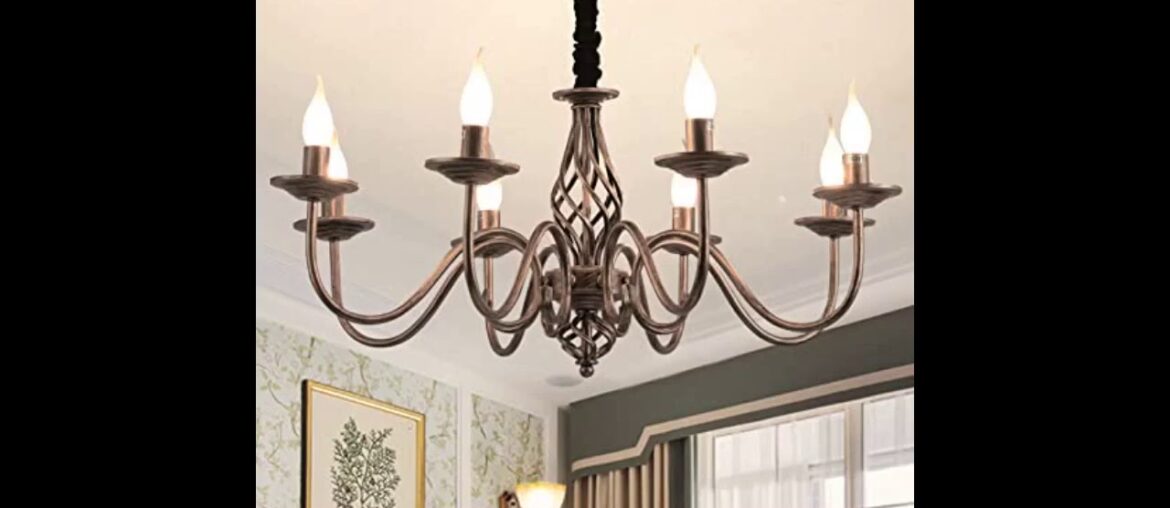 Review: LALUZ French Country Chandeliers Wood Beads Kitchen Island Lighting for Dining Living R...