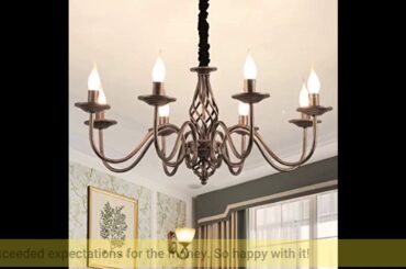 Review: LALUZ French Country Chandeliers Wood Beads Kitchen Island Lighting for Dining Living R...