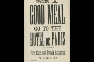 Bill of Fare & Extra Orders at Hotel de Paris Restaurant