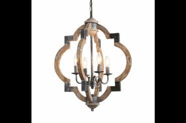 Best Review: LNC French Country Chandelier, Farmhouse Handmade Distressed Wood 5 Lights Fixture...