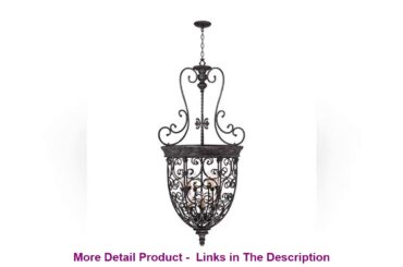 ☑️ French Scroll Rubbed Bronze Foyer Chandelier 27 1/2 Wide Country Iron 12-Light Fixture for Dinin