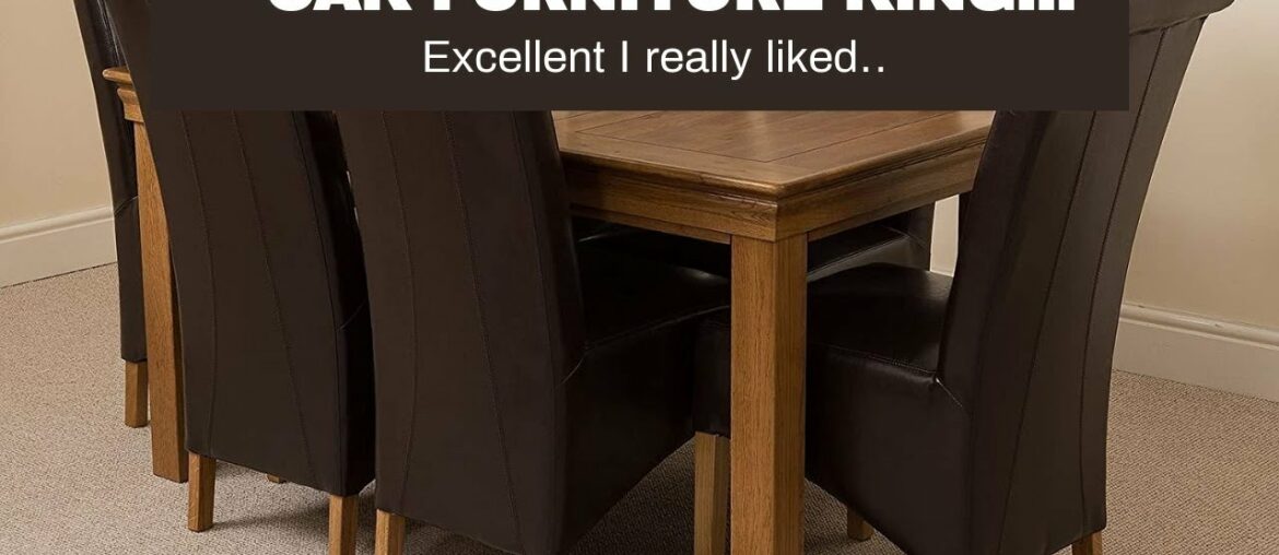 OAK FURNITURE KING French Rustic 150 x 75 cm Dark Oak Dining Table and 4 Chairs Dining Set with...