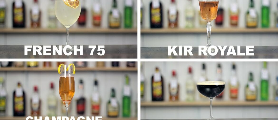 4 x Champagne Cocktails – one of them has Guinness in it!? 4 x Champagne Cocktails - one of them has Guinness in it!?