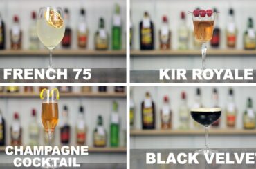 4 x Champagne Cocktails - one of them has Guinness in it!?