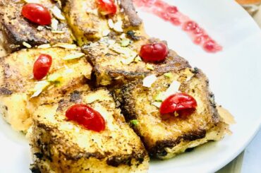 KIDS FAVOURITE RECIPE|CHEESY CUSTARD FRENCH TOAST BY Afrins Kitchen(SUBTITLE)