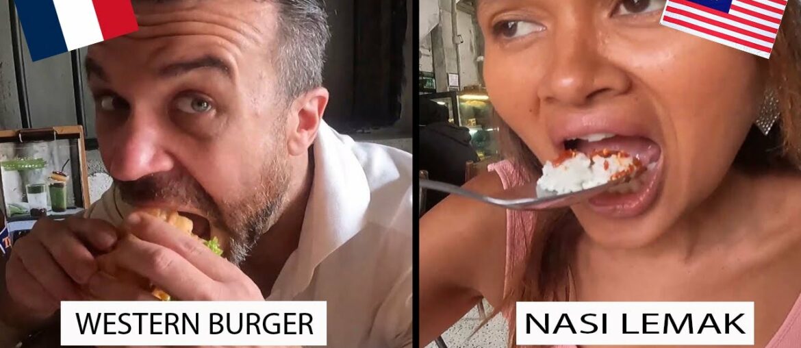 French vs Malaysian eating in CHINA TOWN French vs Malaysian eating in CHINA TOWN