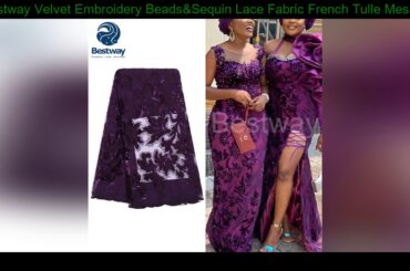 ⭐️ Bestway Velvet Embroidery Beads&Sequin Lace Fabric French Tulle Mesh Rhinestone Latest 2019 Fabr