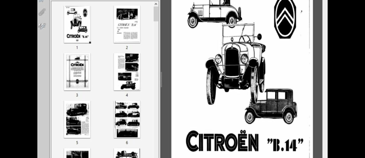 Citroën B14 (1926-1928) - Manuel de Reparation - French Service Manual
