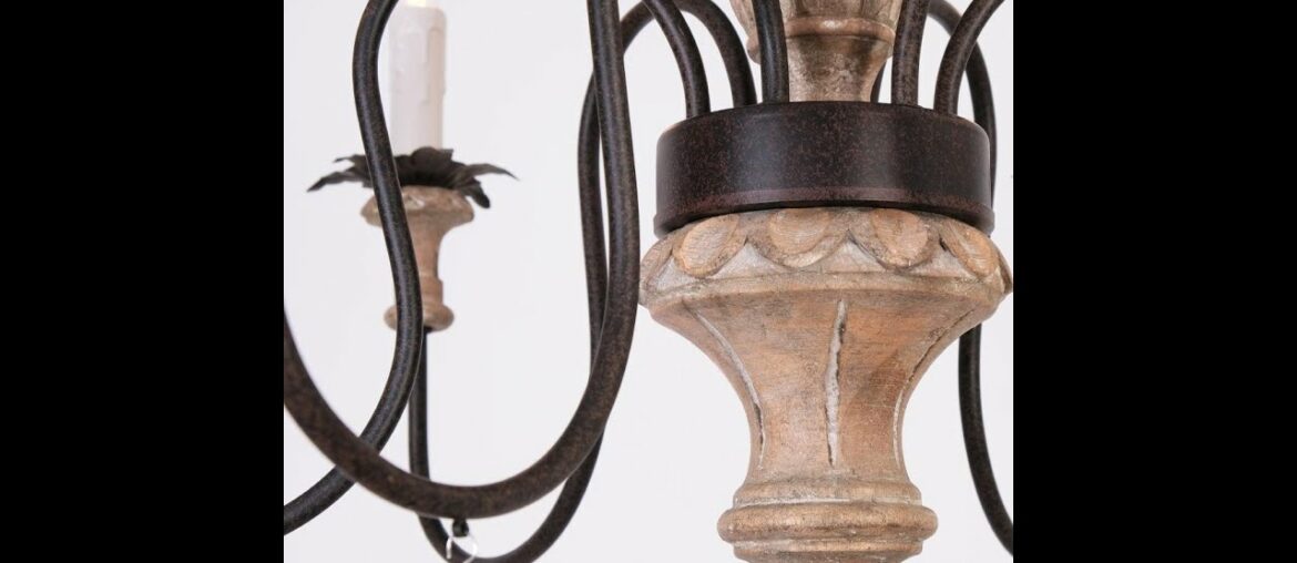 Top-Rated Review: OSAIRUOS Retro French Chandelier White Distressed Wood Rust Metal Arms Candle...