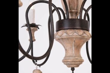 Top-Rated Review: OSAIRUOS Retro French Chandelier White Distressed Wood Rust Metal Arms Candle...