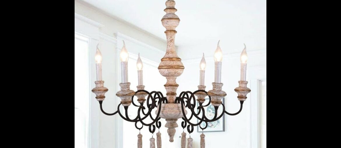 Top Review: OSAIRUOS French Country Chandelier Rustic Farmhouse Handmade Wood Distressed Chande...