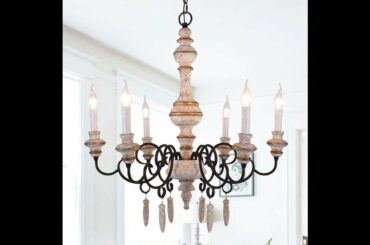Top Review: OSAIRUOS French Country Chandelier Rustic Farmhouse Handmade Wood Distressed Chande...