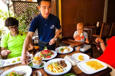 GOURMET French Food in Laos - BUFFALO STEAK TARTARE at L'Elephant in Luang Prabang!