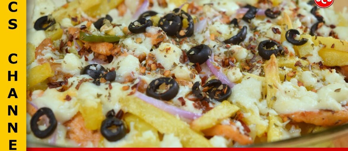 Chicken Pizza Fries – Combo Recipe of French Fries and Chicken Pizza – 5 Minutes Recipe Chicken Pizza Fries - Combo Recipe of French Fries and Chicken Pizza - 5 Minutes Recipe