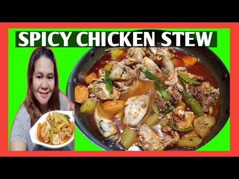 Spicy Chicken Stew with French fries toppings Spicy Chicken Stew with French fries toppings