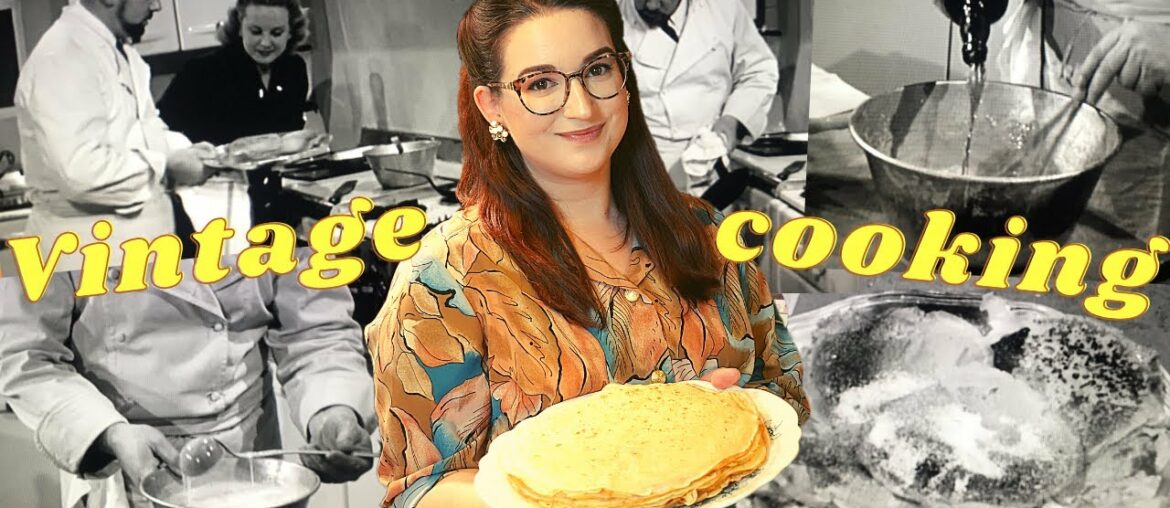 Making a 1954 FRENCH CREPE recipe (by Chef Raymond Oliver) from the INA archives ||| Vintage Cooking