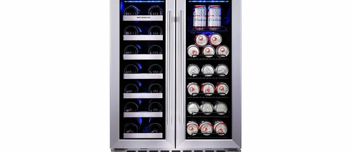 Phiestina 24 Inch Built In Dual Zone Wine and Beverage Cooler with French Door Phiestina 24 Inch Built In Dual Zone Wine and Beverage Cooler with French Door