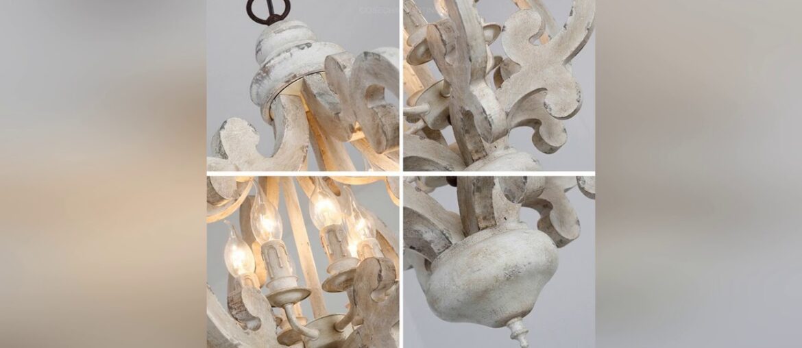 Top Vintage white wood pendant light retro antique hanging light french kitchen fixture in bedroom