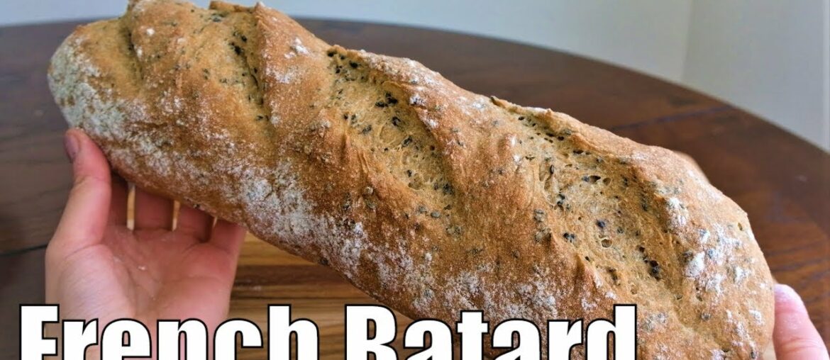 [Vegan Bread Recipe]Making French Batard with black sesame seeds[Gourmet Apron 416]