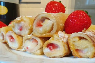 French Toast Roll Up || Creamy Roll with Strawberry filling || Dessert recipe