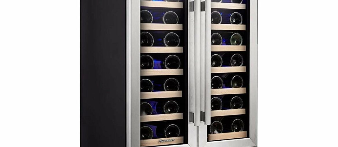 Kalamera Wine Cooler - Fit Perfectly into 24 inch Space Under Counter or Freestanding - Dual Zone -