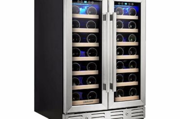 Kalamera Wine Cooler - Fit Perfectly into 24 inch Space Under Counter or Freestanding - Dual Zone -