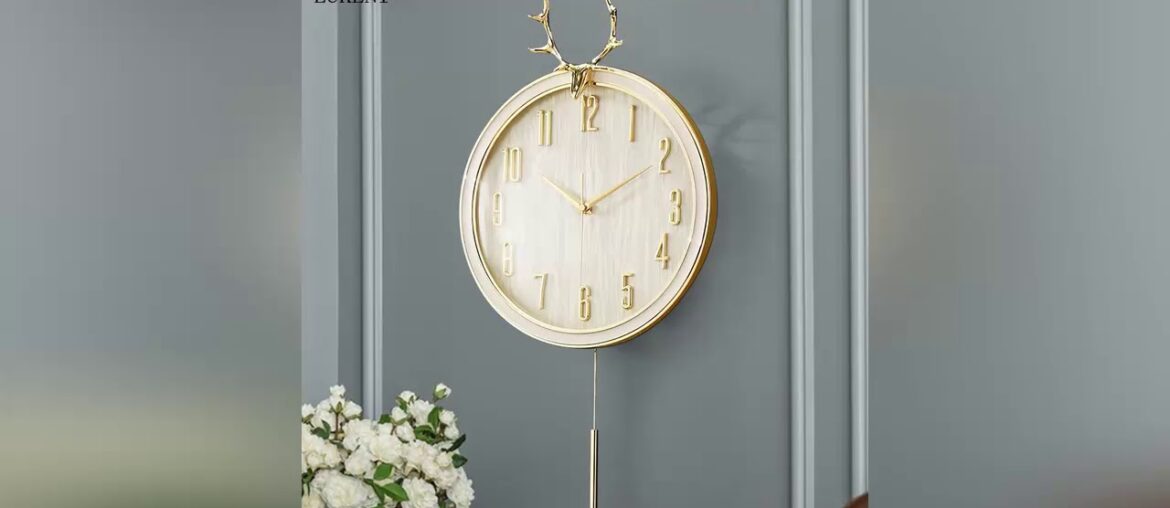 Disc. 75% Light Luxury European Style French Deer Head Wall Clock Clock Mute Living Room Entrance D