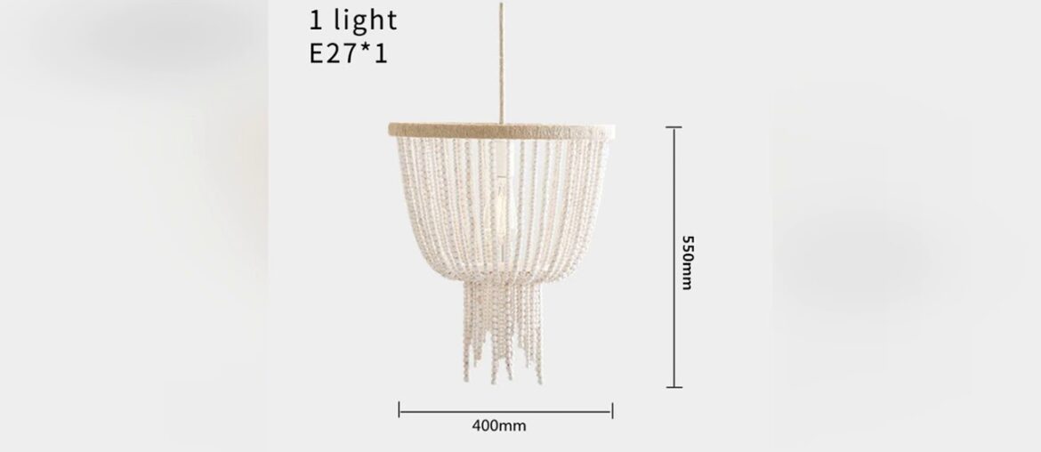 Top French wood beaded pendant light nordic wooden hanging lights indoor loft suspension lights in