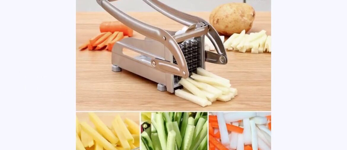 2 Blades Stainless Steel Home French Fries Potato Chips Strip Slicer C