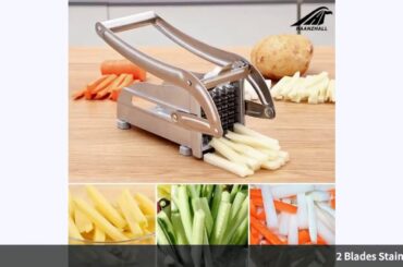 2 Blades Stainless Steel Home French Fries Potato Chips Strip Slicer C