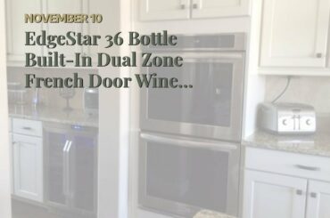 EdgeStar 36 Bottle Built-In Dual Zone French Door Wine Cooler - Black/Stainless Steel