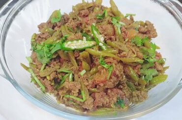 Frenchbean-keema recipe | french bean and minced meat fusion