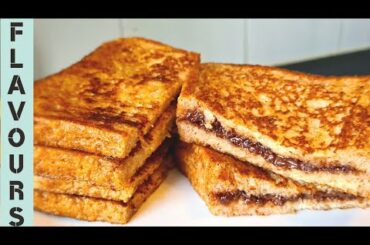 French toast 2 ways || classic & nutella filled french toast recipe by flavours