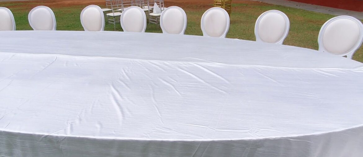 Oval Big Table  & French Chair avaialble on rentals at GRAND Suppliers & Facilitators, Hyderabad.