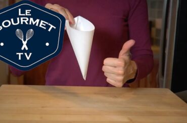 How To Fold A Parchment Piping Cone / Pastry Bag || Le Gourmet TV