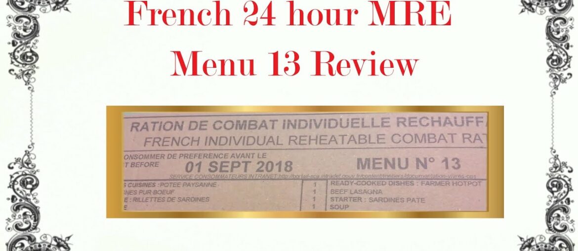 French 24 MRE Review Menu 13